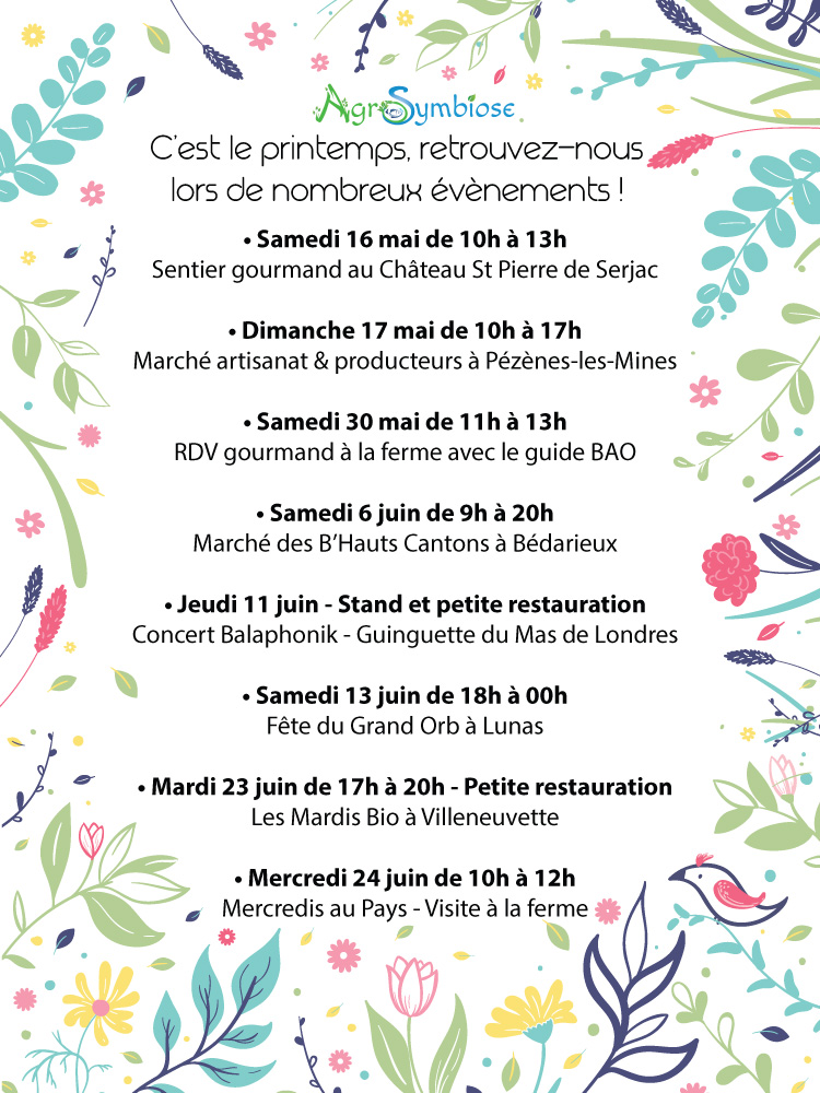 Evènements printemps 2026