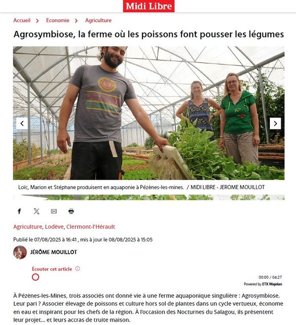 Agrosymbiose, la ferme où les poissons font pousser les légumes